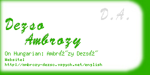 dezso ambrozy business card